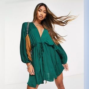NWT free people Ariel mini dress teal